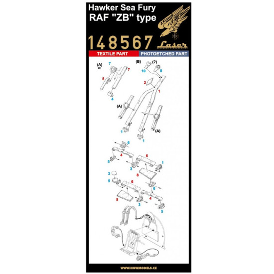 Hgw 148567 1/48 Seatbelts For Hawker Sea Fury Zb Type Accessories For Aircraft