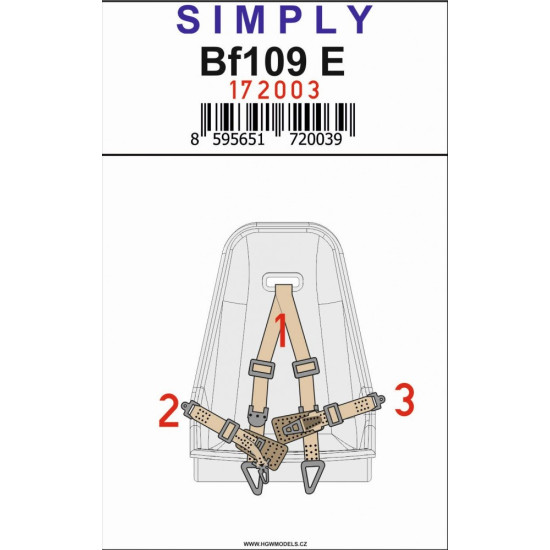 Hgw 172003 1/72 Seatbelts For Bf109 E Accessories For Aircraft