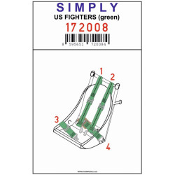 Hgw 172008 1/72 Seatbelts For Us Fighters Green Accessories For Aircraft