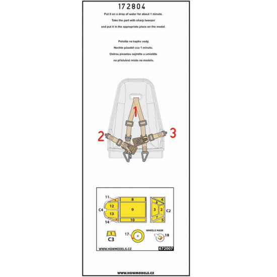 Hgw 172804 1/72 Seatbelts And Mask For Bf109e-4/7 Zero Basic Line