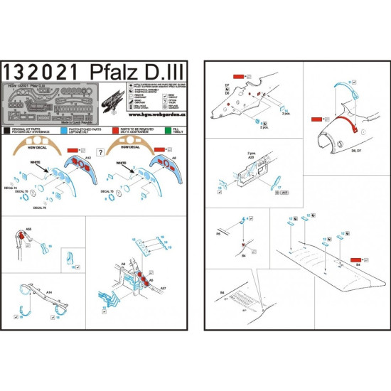 Hgw 132021 1/32 Photo-etched And Decal For Pfalz D.iiia For Wingnut Wings