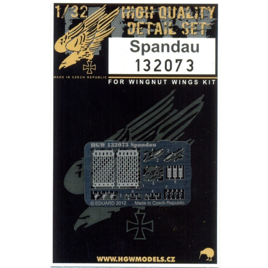 Hgw 132073 1/32 Photo-etched Spandau For Wingnut Wings