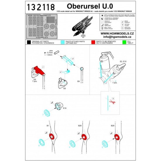 Hgw 132118 1/32 Photo-etched For Oberursel U.0 Engine Fokker E.i Wingnut Wings