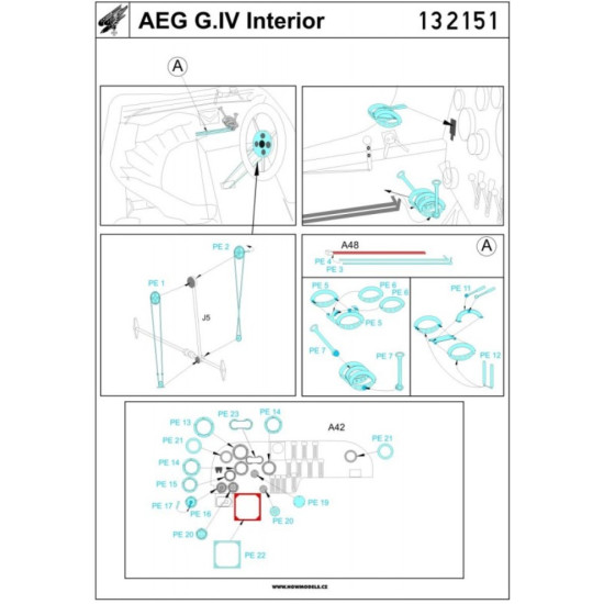 Hgw 132151 1/32 Photo-etched For Aeg G.iv Interior For Wingnut Wings