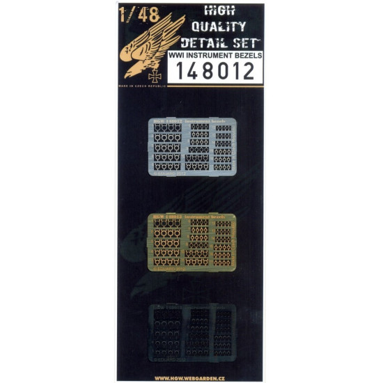 Hgw 148012 1/48 Wwi Instrument Bezels Photo-etched Parts 3 Pcs