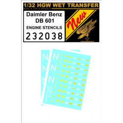 Hgw 232038 1/32 Decal Daimler Benz 601 Engine Stencils 2x Accesories Kit