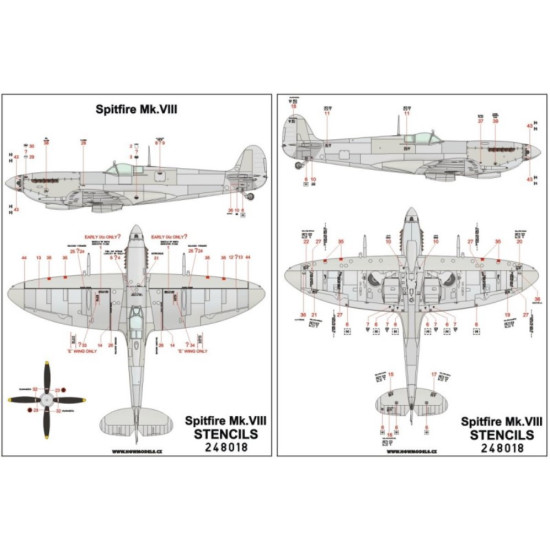 Hgw 248018 1/48 Decal For Stencils For Spitfire Mk.viii Accessories For Aircraft