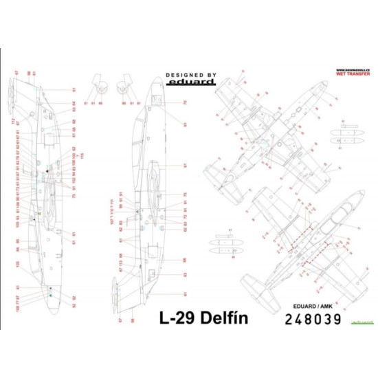 Hgw 248039 1/48 Decal Stencils L-29 Delfin Accessories For Aircraft