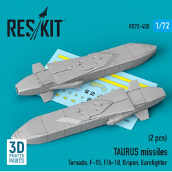 Reskit Rs72-0450 1/72 Taurus Missiles 2 Pcs Tornado F15 Fa18 Gripen Eurofighter 3d Printed