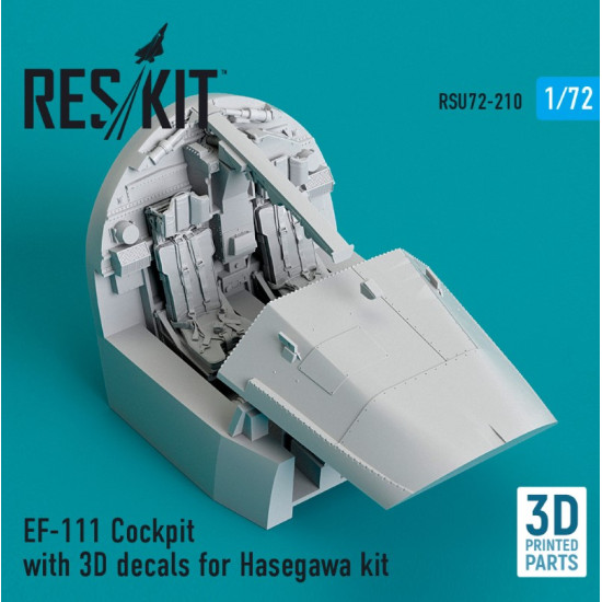 Reskit Rsu72-0210 1/72 Ef111 Cockpit With 3d Decals For Hasegawa Kit 3d Printed