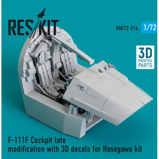 Reskit Rsu72-0214 1/72 F111f Cockpit Late Modification With 3d Decals For Hasegawa Kit 3d Printed