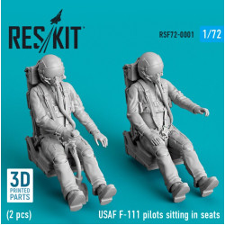 Reskit Rsf72-0001 1/72 Usaf F111 Pilots Sitting In Seats 2 Pcs 3d Printed