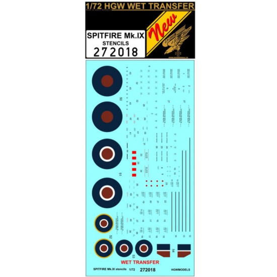 Hgw 272018 1/72 Decal For Spitfire Mk Ix Stencils Accessories For Aircraft