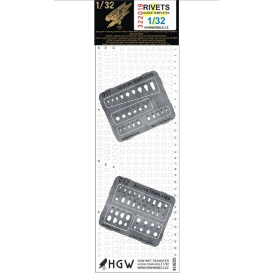 Hgw 322019 1/32 Positive Rivets Access Templates Plus Accessories For Aircraft