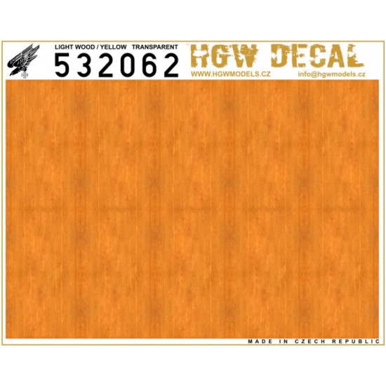 Hgw 532062 1/32 Decal Light Wood Transparent No Grid