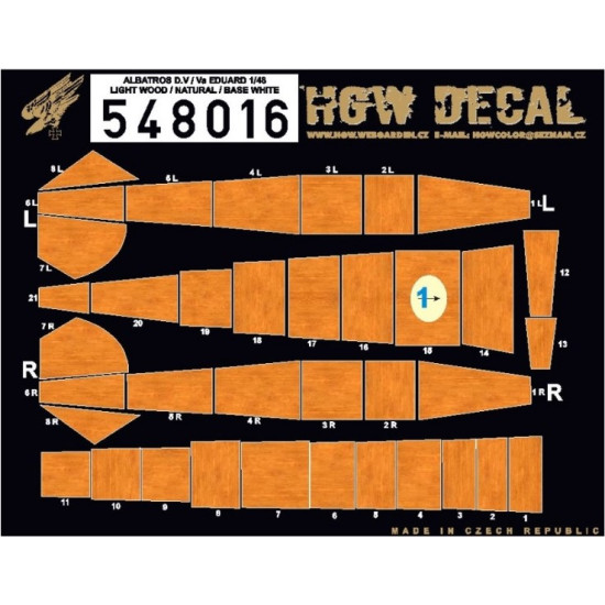 Hgw 548016 1/48 Decal Albatros D.v And D.va Base White Accessories For Aircraft