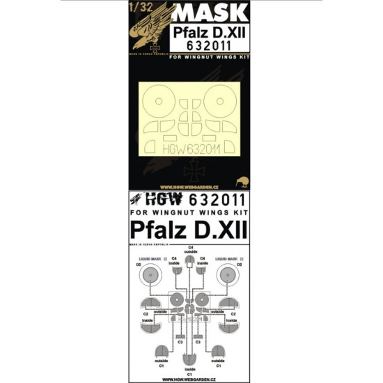 Hgw 632011 1/32 Mask For Pfalz D.xii For Wingnut Wings Accessories Kit