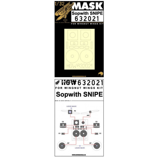 Hgw 632021 1/32 Mask For Sopwith Snipe For Wingnut Wings Accessories Kit