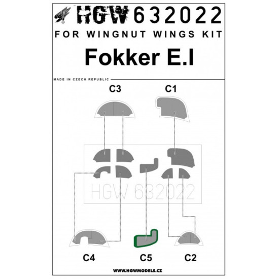 Hgw 632022 1/32 Mask For Fokker E.i For Wingnut Wings Accessories Kit