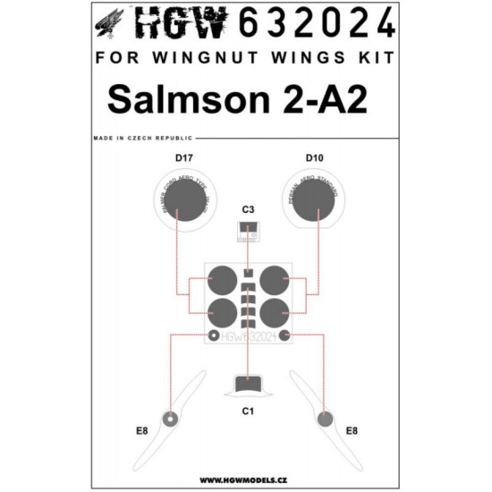 Hgw 632024 1/32 Mask For Salmson 2-a2 For Wingnut Wings Accessories Kit