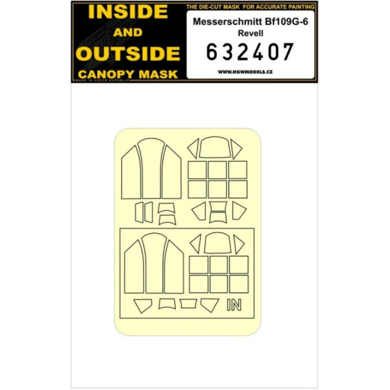 Hgw 632407 1/32 Inside And Outside Canopy Mask For Bf109g-6 For Revell