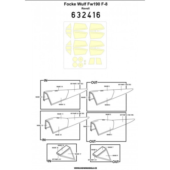 Hgw 632416 1/32 Inside And Outside Canopy Mask For Fw 190f-8 For Revell