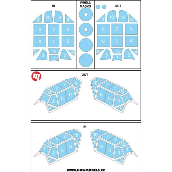 Hgw 632432 1/32 Inside And Outside Canopy Mask For Bf109e-4/7 For Hgw, Dragon