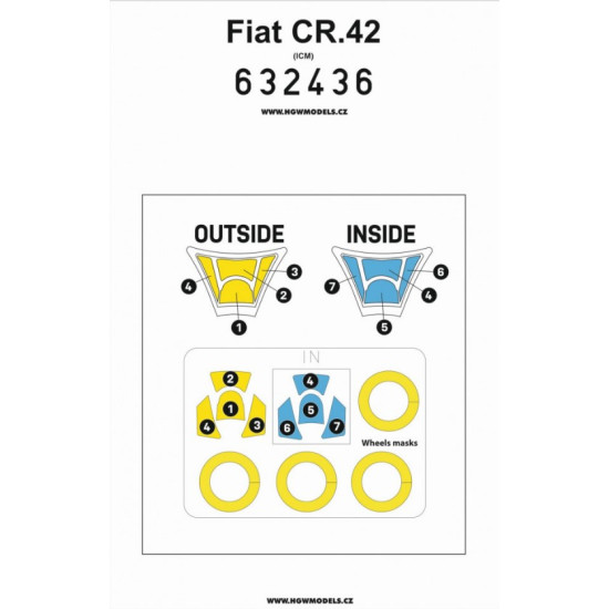 Hgw 632436 1/32 Inside And Outside Canopy Mask For Fiat Cr.42 For Icm Kit