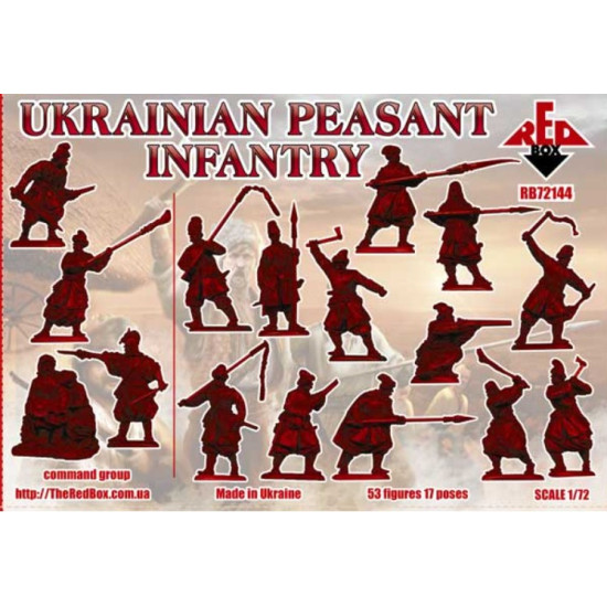Red Box 72144 1/72 Ukrainian Peasant Infantry. 17 Cent Plastic Figures Kit