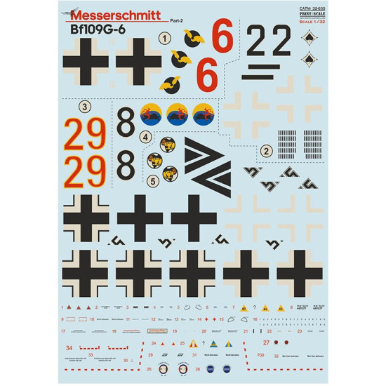 Print Scale 32-035 1/32 Messerschmitt Bf109 G6 Part 2 Accessories For Aircraft