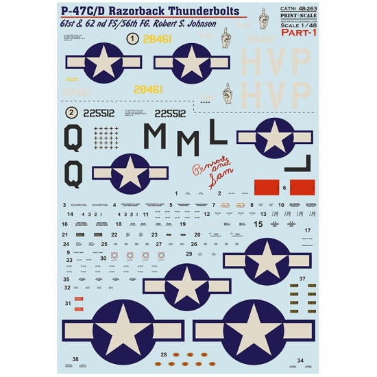 Print Scale 48-263 1/48 P47 Cd Razorback Robert S. Jonson Part 1