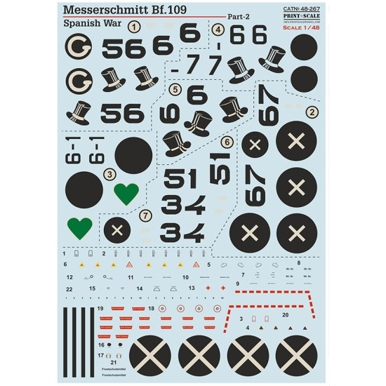 Print Scale 48-267 1/48 Messerschmitt Bf 109 B D Spanish War Part 2