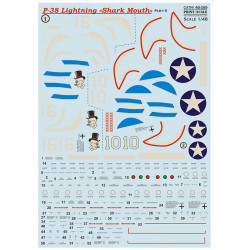 Print Scale 48-269 1/48 P38 Lightning Shark Mouth Part 5