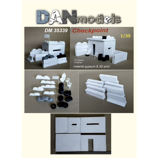 Dan Models 35339 1/35 Checkpoint. Gypsum Diorama Kit 75 120mm H85mm