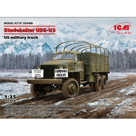 Icm 35490 1/35 Studebaker Us6 U3 Us Military Truck