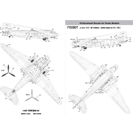 Foxbot 48-018 1/48 Douglas C47 Skytrain Dakota Pin Up Nose Art And Stencils Part 2