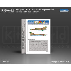 Kits World Kwm32-1018 1/32 Mask For Northrop F-5e Tiger Ii Cf-5e Tigereye Kitty Hawk 32023