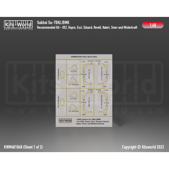 Kits World Kwm48-1048 1/48 Mask For Painting Sukhoi Su-7 Upgrade Accessories Kit