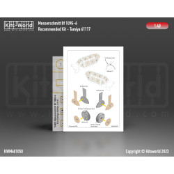 Kits World Kwm48-1050 1/48 Mask For Messerschmitt Bf 109g-6 Tamiya 61117