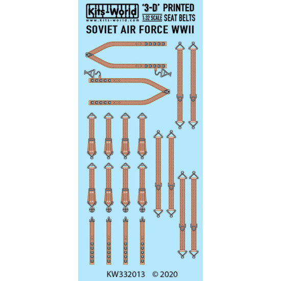 Kits World Kw3d132013 1/32 3d Decal Soviet Air Force Wwii Seat Belt Set