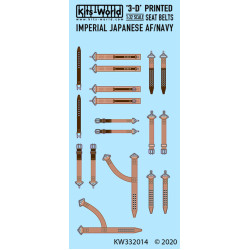 Kits World Kw3d132014 1/32 3d Decal Imperial Japanese Af/Navy Wwii Seat Belt Set