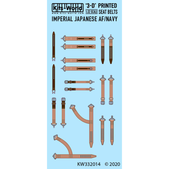 Kits World Kw3d132014 1/32 3d Decal Imperial Japanese Af/Navy Wwii Seat Belt Set