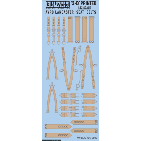 Kits World Kw3d132016 1/32 3d Decal Avro Lancaster B Mk.i 3d Full Colour Seatbelts