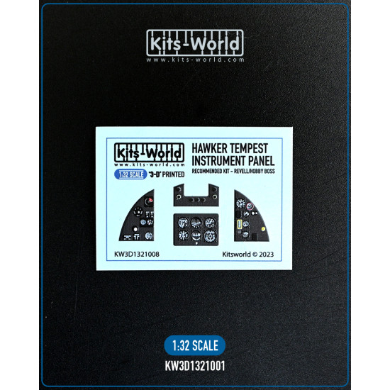 Kits World Kw3d1321008 1/32 3d Decal Instrument Panel P-47d For Revell/Hobby Boss