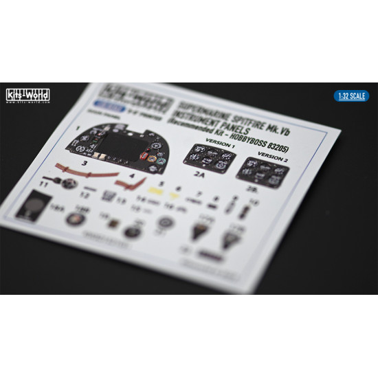 Kits World Kw3d1321051 1/32 3d Decal Instrument Panel Supermarine Spitfire Mk.vb Hobbyboss