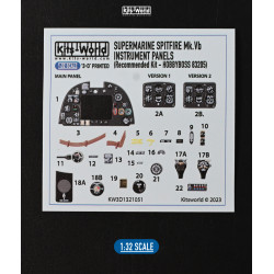 Kits World Kw3d1321051 1/32 3d Decal Instrument Panel Supermarine Spitfire Mk.vb Hobbyboss