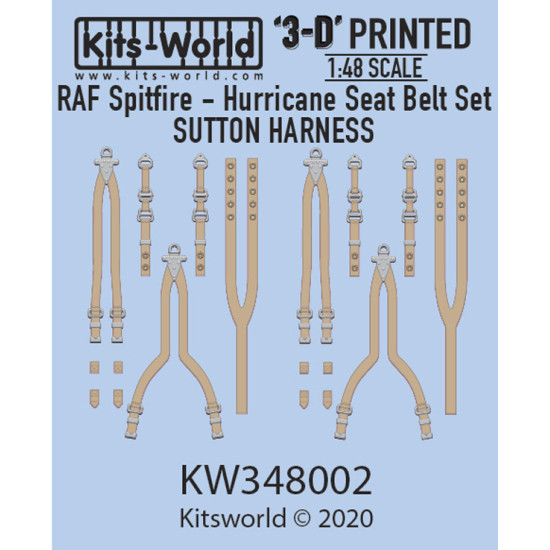 Kits World Kw3d148002 1/48 3d Decal Raf Fighter Seat Belts Sutton Harness