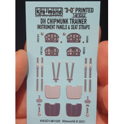 Kits World Kw3d1481020 1/48 3d Decal Instruments Panel De Havilland Chipmunk For Airfix