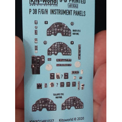 Kits World Kw3d1481027 1/48 3d Instruments Panel Lockheed P-38 F-g Lightning