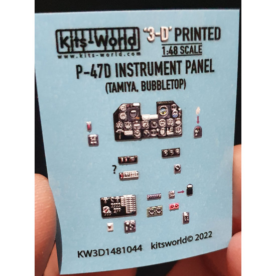 Kits World Kw3d1481044 1/48 3d Decal Instruments Panel P-47 Thunderbolt Bubble Top